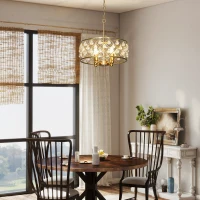 HOMCOM 51 Crystallite Four-Bulb Chandelier - Gold-Tone(m-9)