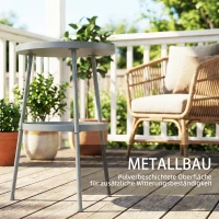 Outsunny Beistelltisch Ø36 cm, Balkontisch aus Metall Esstisch Outdoor, rund Terrassentisch für Garten Terrasse Balkon Dunkelgrau(m-6)
