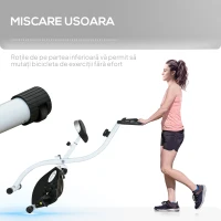 SPORTNOW Bicicletă Magnetică Pliabilă cu 8 Niveluri de Rezistență și Șa Reglabilă, din Oțel, 97x43x110 cm, Negru(m-7)