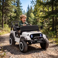 AIYAPLAY Voiture Électrique Enfants 12V, Buggy Électrique Enfants, 2 Moteurs, Télécommande 2,4G, Batterie Lithium, Blanc(m-17)