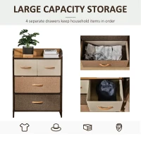 HOMCOM 4-Drawer Dresser, 3-Tier Storage Organizer, Tower Unit for Bedroom Hallway Closets with Steel Frame Wooden Top(m-5)
