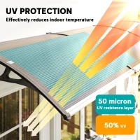 Outsunny Front Door Canopy, Outdoor Awning, Rain Shelter, 303 x 96cm , Brown(m-4)