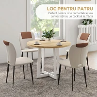 Homcom Masa Rotunda Moderna – Pentru 4 Persoane, Ideala Bucatarie(m-7)