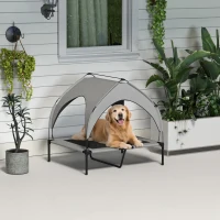 PawHut Cooling Raised Pet Bed w/ Washable Breathable Mesh, for Medium, Large Dogs, 91 x 76 x 85cm - Light Grey(m-10)