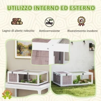 PawHut Casa per Tartarughe di Terra in Legno di Abete con Pannello Apribile e 2 Spazi Separati, Marrone Chiaro(m-4)