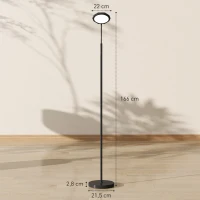 HOMCOM Lampada da Terra LED con Telecomando, Testa Girevole, Regolazione Luminosità e Temperatura, Nero(m-3)
