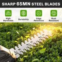 Outsunny 2-in-1 Cordless Hedge Trimmer & Grass Shear with 7.2V 2 x Rechargeable 2000mAh Batteries, 2 Changeable Blades(m-6)