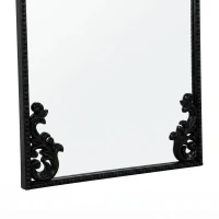HOMCOM Floor Mirror, 50 x 160 cm Full Length Mirror with Baroque Metal Frame for Bedroom, Living Room, Dressing Room, Black(m-10)