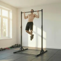 SPORTNOW Station de musculation et barre de traction power tower 200 kg avec 8 niveaux de hauteur noir(m-11)