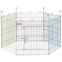 PawHut Pet Playpen Crate, with Six Panels, Door, for Indoors and Outdoors(m-11)