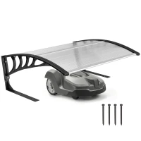 Outsunny Acoperiș exterior pentru mașină de tuns iarba, impermeabil și protecție UV 30+, din aluminiu, 100x81x43 cm, alb(m-11)