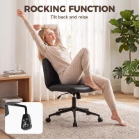 HOMCOM Home Office Desk Chair Height Adjustable Swivel Chair Cross Legged Wide Seat Swivel Wheels Black(m-6)