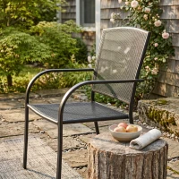 Set de 2 scaune de grădină Outsunny, scaune de exterior stivuibil(m-6)