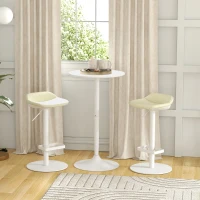 HOMCOM Bartisch Stehtisch, Tisch für 2 Personen, 60 x 60 x 102 cm, Weiß(m-2)