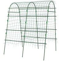 Outsunny Enrejado de Pepino 206 cm Enrejado de Jardín de Arco para Plantas Trepadoras al Aire Libre con Marco de Acero Verde(m-11)