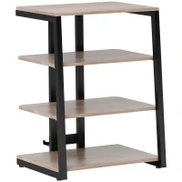 HOMCOM HiFi Stand, with Four Storage Shelves - Grey(m-1)