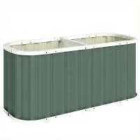 Outsunny Hochbeet Metall 136 x 53 x 61 cm Tief Gartenbeet mit Schutzkanten Pflanzenetiketten Handschuhe Offenem Boden(m-1)