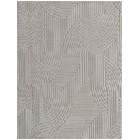 HOMCOM Alfombra Salón 230x160 cm Pelo Corto Estilo Moderno Base Antideslizante Tejida a Máquina Gris