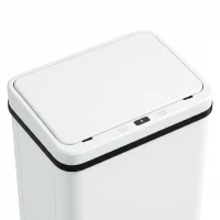 HOMCOM 40L Sensor Bin with Soft-Close Lid, Stainless Steel Automatic Touchless Motion Sensor Kitchen Bin, White(m-11)