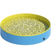 PawHut Faltbarer Hundepool für Große und Extra Große Hunde, mit Anti-Rutsch-Boden für Enten, Innen- und Außen, 160x30cm(m-1)