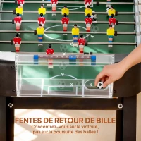 SPORTNOW Baby-foot 92 cm, 22 joueurs, 2 balles, compteurs manuels, poignées antidérapantes, marron(m-10)