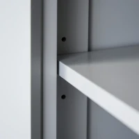 HOMCOM Armário de Cozinha Armário com Múltiplos Compartimentos Prateleiras Ajustáveis 4 Portas Grande Gaveta 76,2x40,2x183 cm Cinza(m-5)
