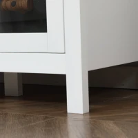 HOMCOM Buffet salon, meuble de rangement avec 1 placard double porte, 2 placards à porte vitrée, 2 tiroirs et étagère réglable, style moderne, buffet salle à manger et cuisine, 120x40x90cm, blanc(m-9)