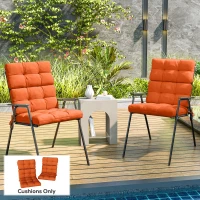 Outsunny Set of Two Padded Outdoor Seat Cushions - Orange(m-10)
