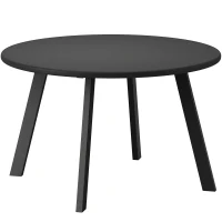 Outsunny 70cm Round Coffee Table, Outdoor Garden Table with Non-Slip Foot Pads and Metal Frame for Garden, Terrace, Balcony, Living Room, Charcoal Grey(m-1)