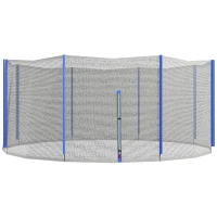 SPORTNOW Filet de remplacement pour trampolines Ø 426 cm  8 poteaux droits filet de sécurité pour trampolines, entrée zippée(m-12)
