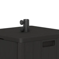Outsunny Pied de parasol carré avec plateau de table, support parasol en HDPE à roues, remplissage eau sable 53 x 53 x 45 cm noir(m-11)