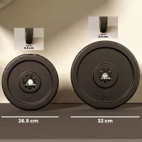 HOMCOM Set de Discuri de Greutăți pentru Antrenament, 5 kg și 10 kg, Negru(m-3)