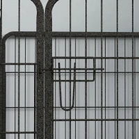 PawHut Gard pentru Câini Pliabil din Metal, pentru Interior și Exterior cu Ușă și Țăruși, 82x82x60cm Gri(m-9)
