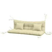 Outsunny Set 4 Cuscini da Giardino per Schienale e Seduta con Imbottitura, in Poliestere, Crema(m-11)