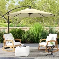 Outsunny Ombrellone da Giardino 3x2.5 m a Braccio Inclinabile con Manovella, Beige(m-10)