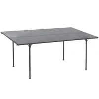 Outsunny Pergola rigide alu. polycarbonate pavillon de jardin abri de voiture 500 x 299 x 195/223 cm gris(m-12)
