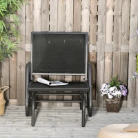 Outsunny Panchina a Dondolo da Giardino a un Posto in Metallo e Tessuto a Rete Traspirante, 66x70x85cm, Nero e Grigio Scuro(m-10)