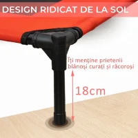 PawHut Pat Ridicat pentru Câini Mari cu Țesătură din Plasă, Greutate Maximă 30 kg, 91,5x76,2x18 cm, Roșu(m-7)