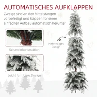 HOMCOM Weihnachtsbaum künstlich 210 cm Christbaum wie echt mit 800 dichten Zweigen, Kunstschnee, Auto-Öffnung(m-6)