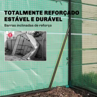 Outsunny Seră de Grădină, Ușă Rulantă, Rafturi 2 Etaje, Structură Oțel, Acoperire PE, 143x73x195 cm, Verde(m-10)