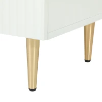 HOMCOM Buffet cuisine meuble de rangement avec 2 portes étagère réglable pieds métalliques surélevés 60 x 40 x 80 cm blanc(m-10)