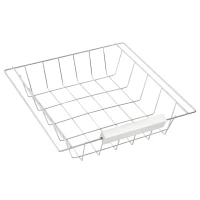 HOMCOM Carrello da Cucina Multiuso con 2 Cassetti, 2 Ripiani e 2 Cesti, in Legno di Pino, 74x37x76 cm, Bianco(m-8)