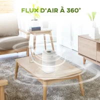 HOMCOM Purificador de Ar HEPA, Ionizador, CADR 225m³/h, Modo Silencioso, 50W, Temporizador, 4 Velocidades - Dim. 22L x 22l x 36H cm - Branco(m-4)