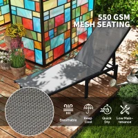 Outsunny Set of Two Reclining Sun Loungers - Grey(m-5)