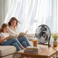 HOMCOM Ventilator für den Schreibtisch, Klimaanlage, 4 Geschwindigkeiten, drehbar, Schwarz(m-2)