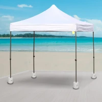 Outsunny Pack de 4 Pesos para Carpas Plegables Soportes Rellenables con 9 kg de Agua Ø22/24x25 cm Blanco(m-10)