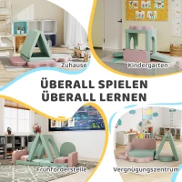 AIYAPLAY Conjunto de 12 blocos de espuma para escalar, construir, engatinhar, tapetes de jogo indoor com revestimento em cotelê, Verde+Rosa(m-4)