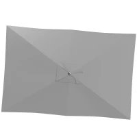 Outsunny Telo per Ombrellone Rettangolare 3x2 m con Presa d'Aria Superiore, in Poliestere 180 g/m², Grigio Chiaro(m-11)