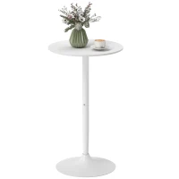 HOMCOM Bartisch Stehtisch, Tisch für 2 Personen, 60 x 60 x 102 cm, Weiß(m-12)
