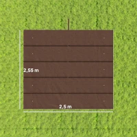 Outsunny Toile de toit pour pergola tonnelle rétractable de 3 x 3 m - toile uniquement 250 x 255 cm café(m-3)